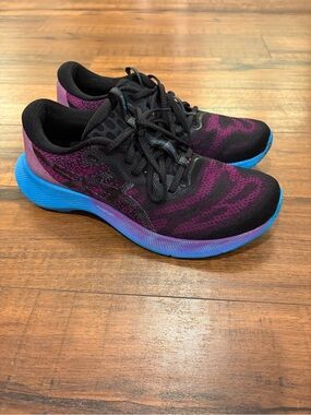 Asics Gel-Nimbus Lite 2 Womens Size 9.5 Black Purple Blue Running Shoes Sneakers